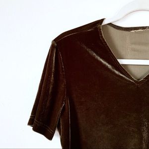 Vintage Olive Green Velvet Tee